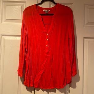 Orange sheer top, very comfortable